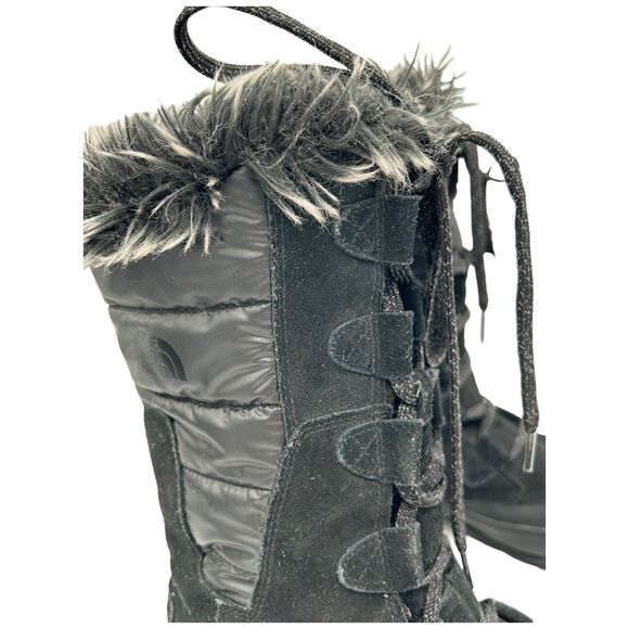 THE NORTH FACE NUPTSE PURNA BOOT WOMEN'S SHINY TNF Black A0Z3 size 9 - Picture 2 of 10